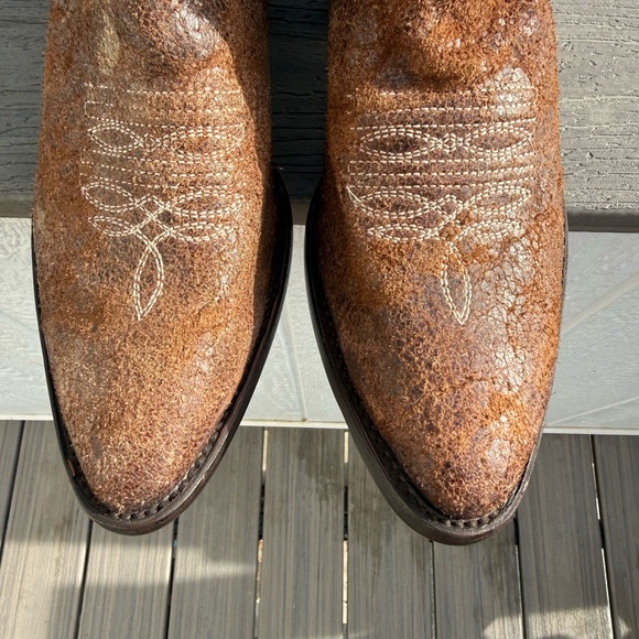 Corral Ladies Cognac Embroidery Studs Ankle Boots C3865 - Picture 5 of 8